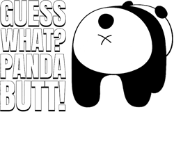 funny guess what panda butt! novelty kawaii saying and pun