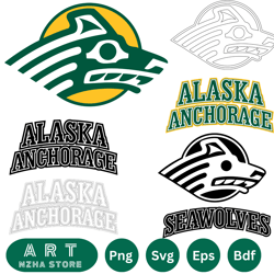 bundle ncaa random vector alaska anchorage seawolves svg eps dxf png