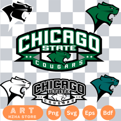 bundle ncaa random vector chicago state cougars svg eps dxf png file