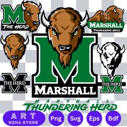 bundle logo marshall thundering herd svg eps dxf png file