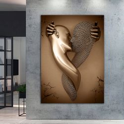 hug canvas painting, canvas painting, canvas painting,, love couples canvas print, silver glitter textured canvas wall d