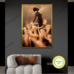 african woman painting canvas print, unique artwork, ready to hang, framed wall art, african girl print, framed canvas r