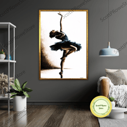 ballerina art canvas, ballet dancer painting, wall decor, dance lover gift