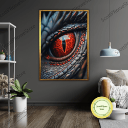 dragon eye art canvas, fantasy wall decor, mythical dragon eyeball, eye of the dragon, unique gift for dragon lovers