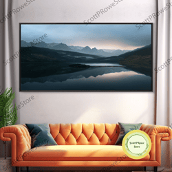 calm and serene landscape painting, framed canvas print national park canvas art, framed wall decor, living room wall ar