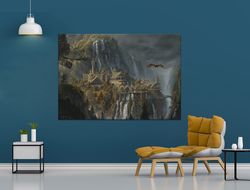 lotr rivendel canvas, fantasy movie, fantasy canvas, fantasy world, 3d print