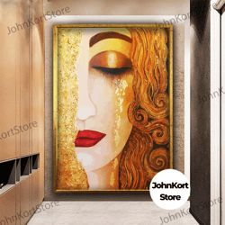 framed canvas ready to hang, gold tiger canvas painting, gold tiger poster, gold tiger wall art, gold tiger art, animal