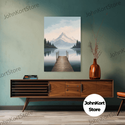 mountain print, water reflection, lake wall art, canvas print, wall art, vertical art, new homeowner gift, apartment wal