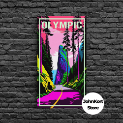 olympic national park, america poster, washington state, travel wall print, travel poster, travel wall art, canvas wall