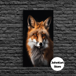 portrait of a red fox, framed canvas print, framed wall art, fox photography, wild life art