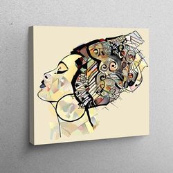 workplace decor, canvas wall art, wall art, african woman portrait, african woman poster, ethnic canvas poster, abstract