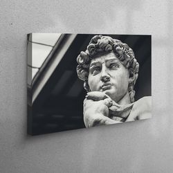 workplace decor, large workplace decor, canvas wall art, statue of david art workplace decor, michelangelo poster, italy