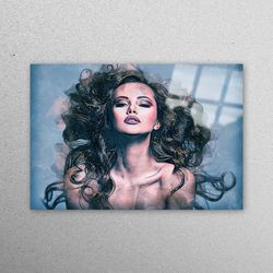 glass wall decor, wall decor, wall art, sexy woman glass art, erotic glass printing, modern wall art, beautiful woman te