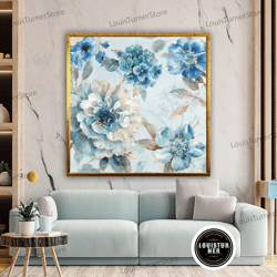 decorative wall art, blue flowers canvas art, flower wall decor, floral wall decor, floral wall art, flower canvas print