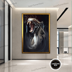 decorative wall art, tiger canvas painting, tiger poster, modern wall art, animal canvas print, animal wall art, framed