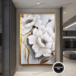 decorative wall art, white flowers canvas art, flower wall decor, floral wall decor, floral wall art, flower canvas prin