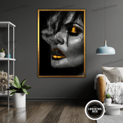 decorative wall art, black gold abstract art canvas, modern wall decor, contemporary painting, large canvas art