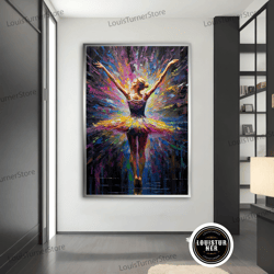 decorative wall art, beatiful ballerina canvas painting, abstract ballerina print wall art, ballerina canvas wall decor,