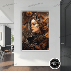 decorative wall art, butterfly woman modern canvas, modern painting, wall art, modern canvas, abstract art, canvas art,