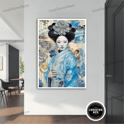 decorative wall art, chinese woman modern canvas, modern painting, wall art, modern canvas, abstract art, canvas art, de