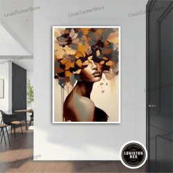 decorative wall art, flower hair woman modern canvas, modern painting, wall art, modern canvas, abstract art, canvas art