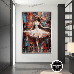decorative wall art, modern ballerina canvas painting, abstract ballerina print wall art, ballerina canvas wall decor, d