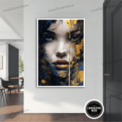 decorative wall art, yellow woman modern canvas, modern painting, wall art, modern canvas, abstract art, canvas art, dec