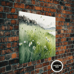 framed canvas ready to hang, modern boho wall art, wall decoration, beautiful field of wild flowers framed canvas print,
