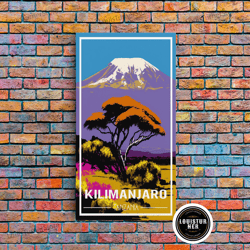 framed canvas ready to hang, mount kilimanjaro wall art, african poster, tanzania wall art, travel wall print, travel po