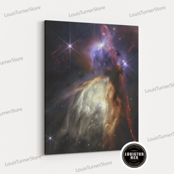 framed canvas ready to hang, rho ophiuchi canvas print, james webb space telescope, nasa, birth of a star, space print g