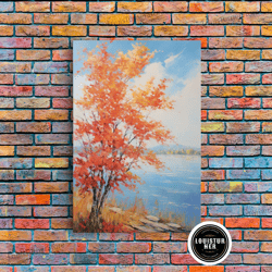 framed canvas ready to hang, river wall art, fall art, trees wall art, landscape art, sunset wall art, canvas print, wal