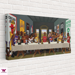 basketball legends canvas or poster, sport decor wall art, last supper basketball legends poster, team sport poster, fat