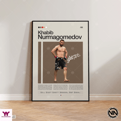 khabib nurmagomedov canvas, mma canvas, boxing canvas, sports canvas, mid-century modern, motivational canvas, sports be