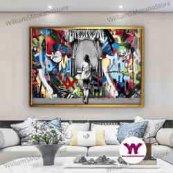 high quality decorative wall art, banksy canvas art, graffiti wall art, colorful graffiti, graffiti canvas art, graffiti