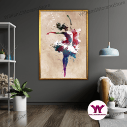 high quality decorative wall art, ballerina art canvas, ballet dancer painting, wall decor, dance lover gift
