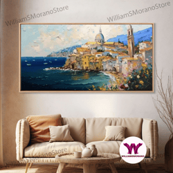 decorative wall art, italian villa art, wall art prints, amalfi coast, italy art, seascape wall art, framed canvas print