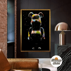 decorative wall art, decorate the living room, bedroom and workplace, living room wall art, large wall art, bear graffit