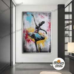 decorative wall art, decorate the living room, bedroom and workplace, ballerina canvas, colorful ballerina girl painting