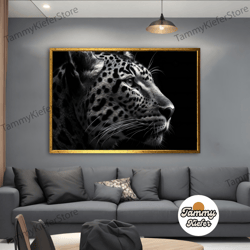 decorative wall art, decorate the living room, bedroom and workplace, black and white tiger canvas painting, tiger print