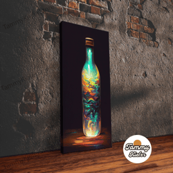 high quality decorative wall art, miniature world in a bottle canvas print, high fantasy wall art, magical wall art, rea