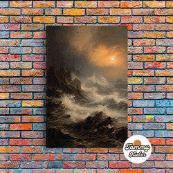 high quality decorative wall art, ocean waves art, sunset wall art, nautical art print, seascape wall art, canvas print,