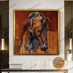 wall decoration canvas painting - living room bedroom home and office wall decoration canvas art, brown horse canvas wal