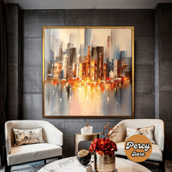 wall decoration canvas painting - living room bedroom home and office wall decoration canvas art, city skyline abstract