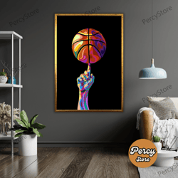 wall decoration canvas painting - living room bedroom home and office wall decoration canvas art, basketball ball on fin