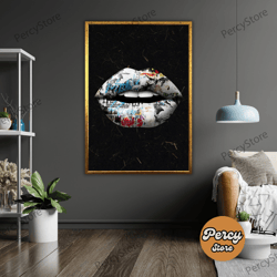 wall decoration canvas painting - living room bedroom home and office wall decoration canvas art, lips art canvas, lips
