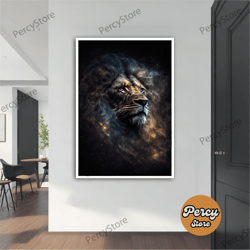 wall decoration canvas painting - living room bedroom home and office wall decoration canvas art, galaxy lion painting,