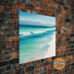 serene beach scene bora bora art framed canvas print wood frame wall art boho style primitive art