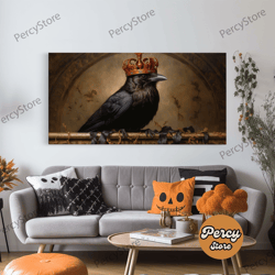 the cult of the deer, creepy halloween wall art, framed canvas print, occult art, dark academia, creepy photography