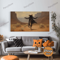 the flying witch, framed canvas print, halloween wall art, horror prints, halloween decoration