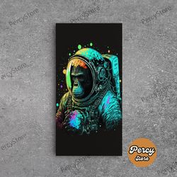 to the moon, space ape astronaut, framed canvas print, gme, nft style decor, large wall art